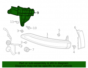 Rear bumper mount under the right light Toyota Venza 21-