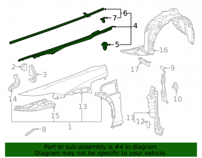 Right hood-wing seal for Lexus RZ300e RZ450e 23-25
