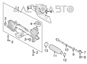 Steering rod right VW Passat b7 12-15 USA