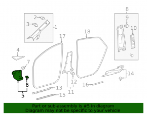 Front pillar trim lower left Toyota Prius V 15-17 gray