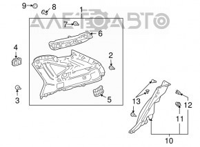 Upper right rear pillar trim Lexus RX300 RX330 RX350 RX400h 04-09 gray, scratches, dry-cleaned