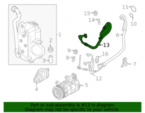 Air conditioning pipe compressor-heater BMW X7 G07 19-25 3.0T MHEV 48V