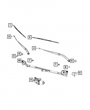 Left wiper arm Dodge Challenger 09-
