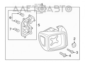 Right lamp Jeep Renegade 15-18 pre-rest black frame