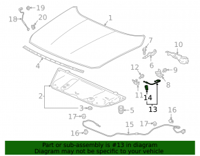 Honda Accord 18-22 Hood Release Cable Front
