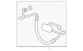 Air conditioning condenser-compressor hose for a 2013-2015 Honda Accord hybrid.