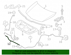 Front Hood Release Cable for Kia Sportage 2023-2026
