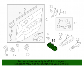 Front left window lift control for Subaru Forester 08-13 SH