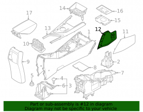 Center console trim side left Kia Niro 23- black