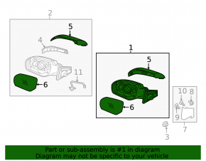 Right side mirror complete Hyundai Santa FE Sport 13-16 prerest 3 pins, graphite