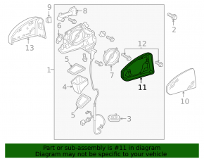 Right mirror housing for Audi A4 B9 17-25