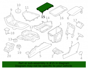 Subaru Forester 25-26 black front upper center console trim insert
