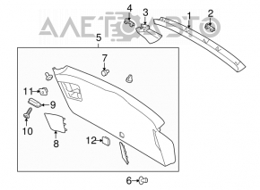 Subaru Outback 10-14 lower tailgate trim