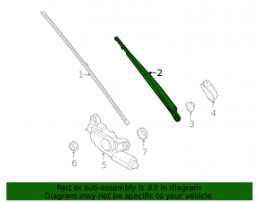 Rear wiper arm for Porsche Cayenne 19-26
