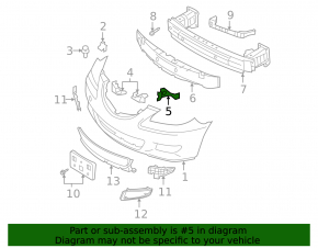 Front bumper mount right Mazda3 03-08