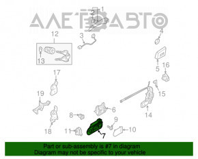 Black inner front left door handle for Mazda CX-7 06-09