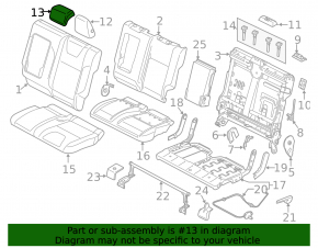 Headrest rear right Ford Escape MK3 13-19 leather black, dented