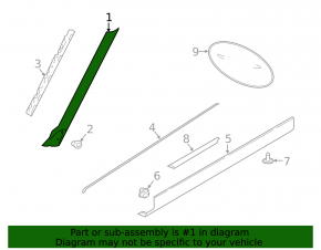 Left windshield molding for Land Rover Discovery 17-23