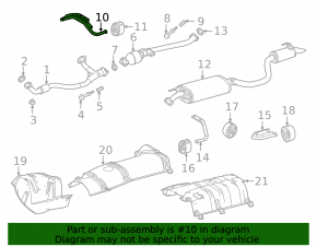 Muffler bracket middle part Toyota Highlander 20-22 3.5
