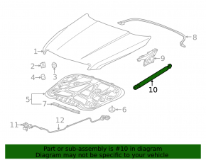 Left hood shock absorber for Cadillac ATS 13-19