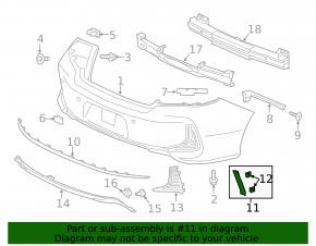 Right rear bumper reflector for Honda Accord 2016-2017