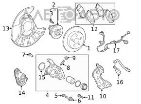Rear left hub Lexus ES300h ES350 19-26 FWD