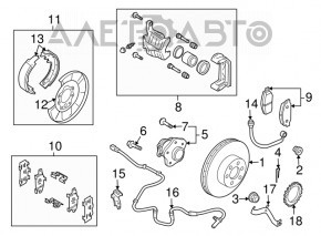 ABS Sensor Rear Right Nissan Rogue 14-17 AWD
