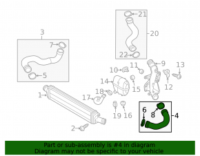 Intercooler pipe left lower Audi A6 C7 16-18 rest 2.0
