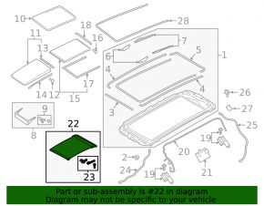 Audi Q7 17-21 gray panoramic sunshade