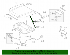 Left hood shock absorber for Toyota 4Runner 10-24