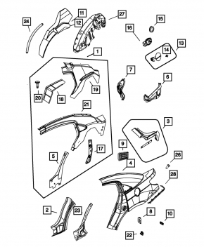 Rear bumper mount left Chrysler 200 4d 11-14