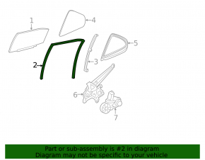 Rear left window seal for Toyota Camry v70 18-24