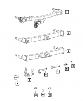 Jeep Compass 17-24 Trailhawk rear bumper reinforcement iron under towbar