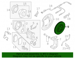 Rear left brake disc Audi Q5 18-25 330/22mm