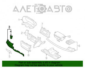 Dashboard trim driver's knees Kia Optima 16-18 gray