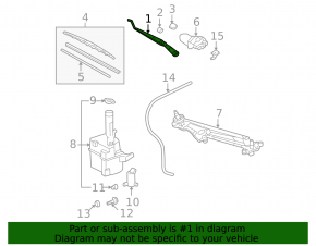 Left windshield wiper arm for Toyota Solara 2.4 04-08