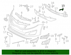 Left metal front bumper bracket for Kia Optima 2014-2015