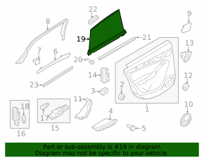 Curtain rear right door Audi Q5 8R 09-17 black