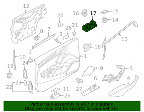 Front left window lift control Audi A3 8V 15-20 chrome