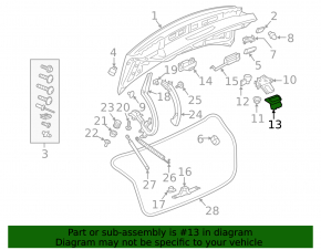Audi A4 B9 17-25 trunk lid lock trim