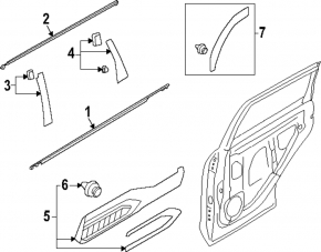 Lower rear left door trim for Subaru Forester 2025-26 Touring