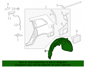 Rear left fender liner Mercedes X167 GLS 450 580 20-26