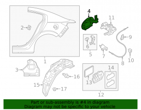 Fuel filler flap Mazda 3 14-18 BM