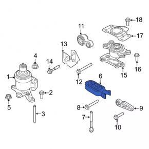 Engine mount rear Ford Edge 15-18 3.5