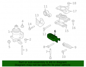 Engine mount rear Ford Edge 15-18 3.5