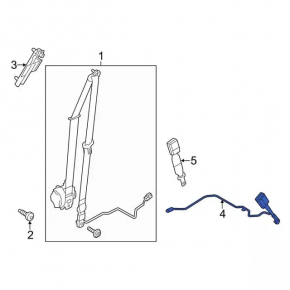 Driver's seat belt latch Ford Focus mk3 15-18 black with sensor, scuffs