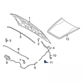 Black hood release handle for the Ford Escape MK4 20-25