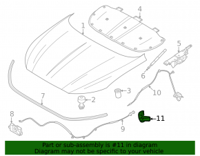 Black hood release handle for the Ford Escape MK4 20-25