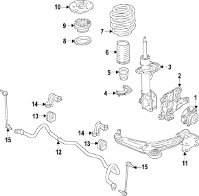 Front shock absorber left Ford Edge 19- 2.0T, 2.7T AWD rusty