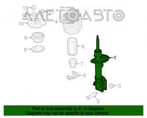 Front left shock absorber Ford Edge 19-24 2.0T, 2.7T AWD
